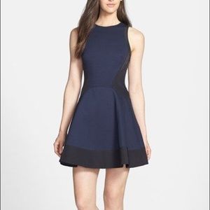 Ted Baker Navy and black skater dress